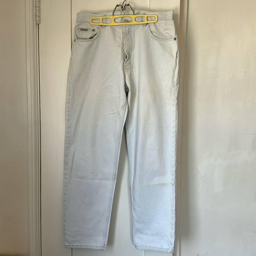 Vintage 90s Calvin Klein CK Easy Fit Jeans size 33 color Bleach to Ice